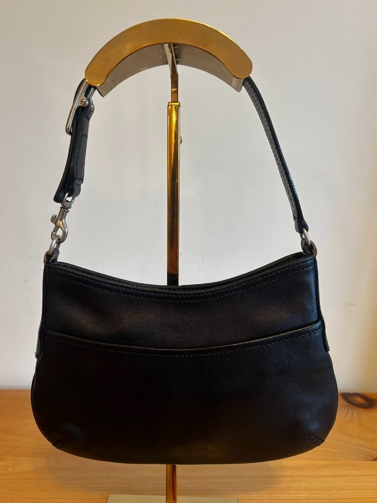 Vintage Coach Black Leather Legacy West Demi Pouch Baguette (Style #9295)